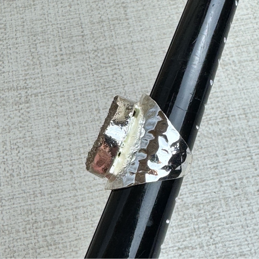 Druzy Silver Tone Adjustable Ring - image 4